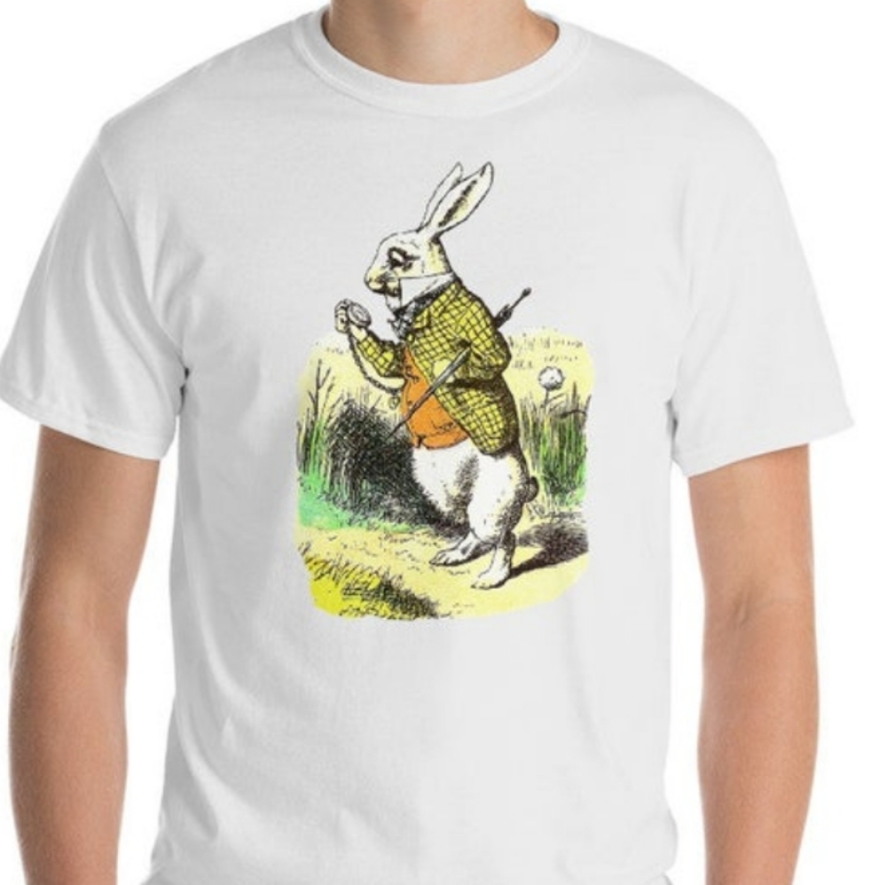 Alice In Wonderland White Rabbit T-Shirt New